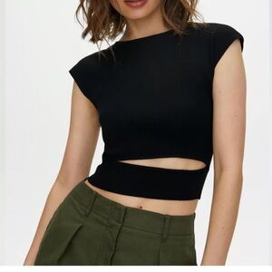 Aritzia Black Cutout Crop Top